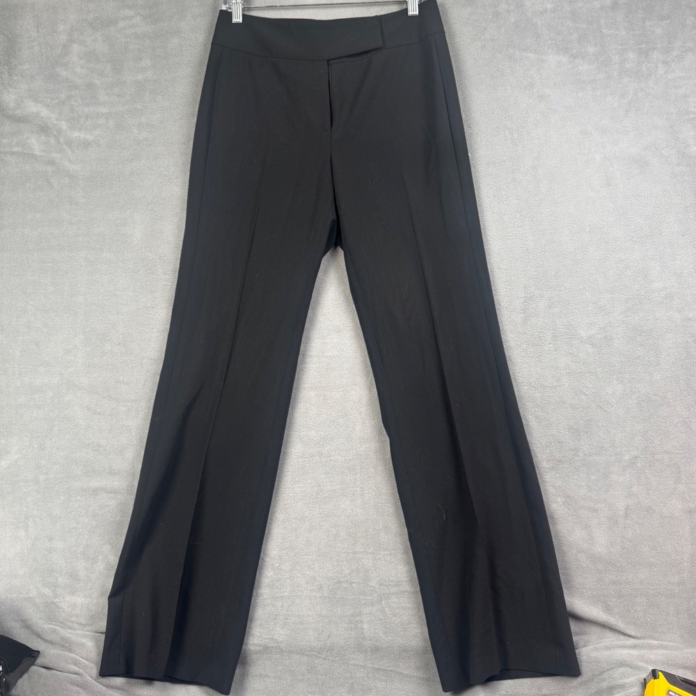 Elie Tahari Black Dress Pants Size 2 Professional Trousers Flat Front Flare